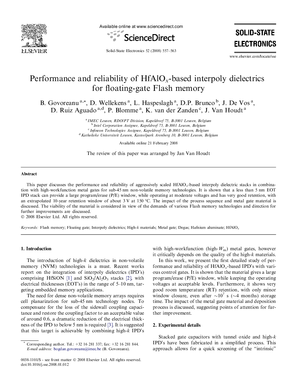 Performance and reliability of HfAlOx-based interpoly dielectrics for floating-gate Flash memory