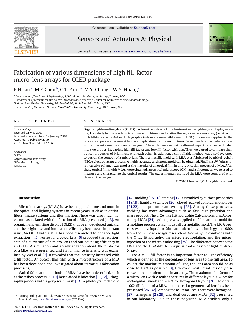 Fabrication of various dimensions of high fill-factor micro-lens arrays for OLED package