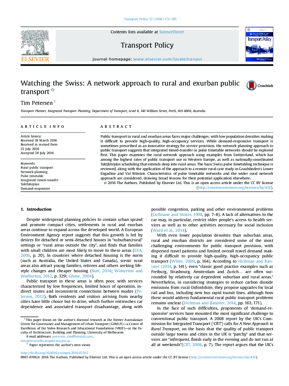 Watching the Swiss: A network approach to rural and exurban public transport