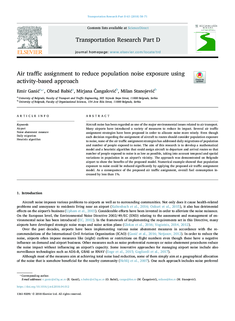 Air traffic assignment to reduce population noise exposure using activity-based approach