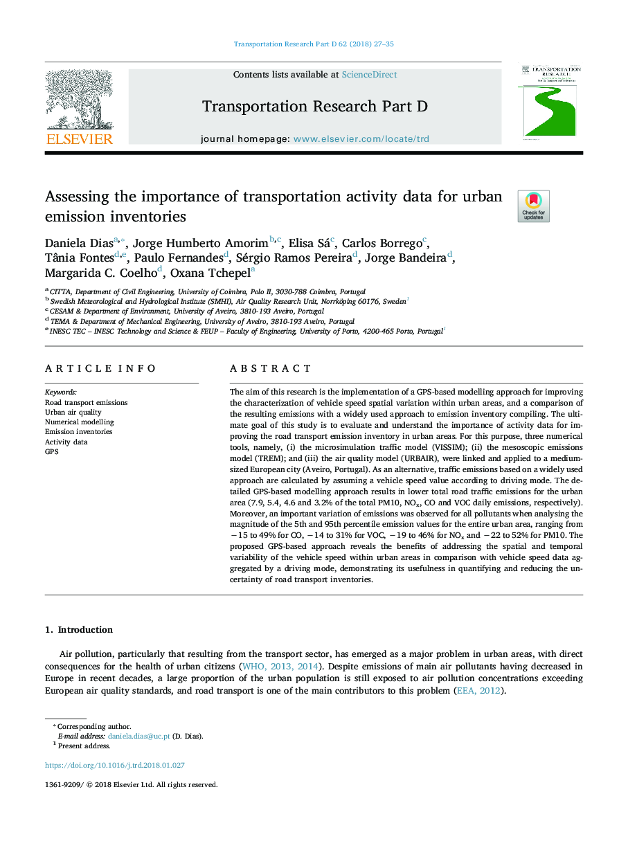 Assessing the importance of transportation activity data for urban emission inventories