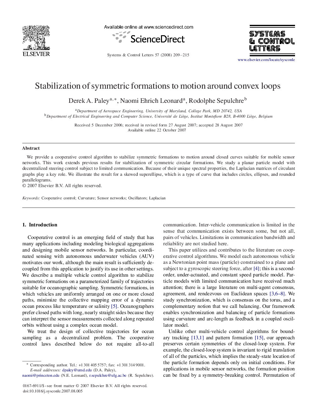 Stabilization of symmetric formations to motion around convex loops