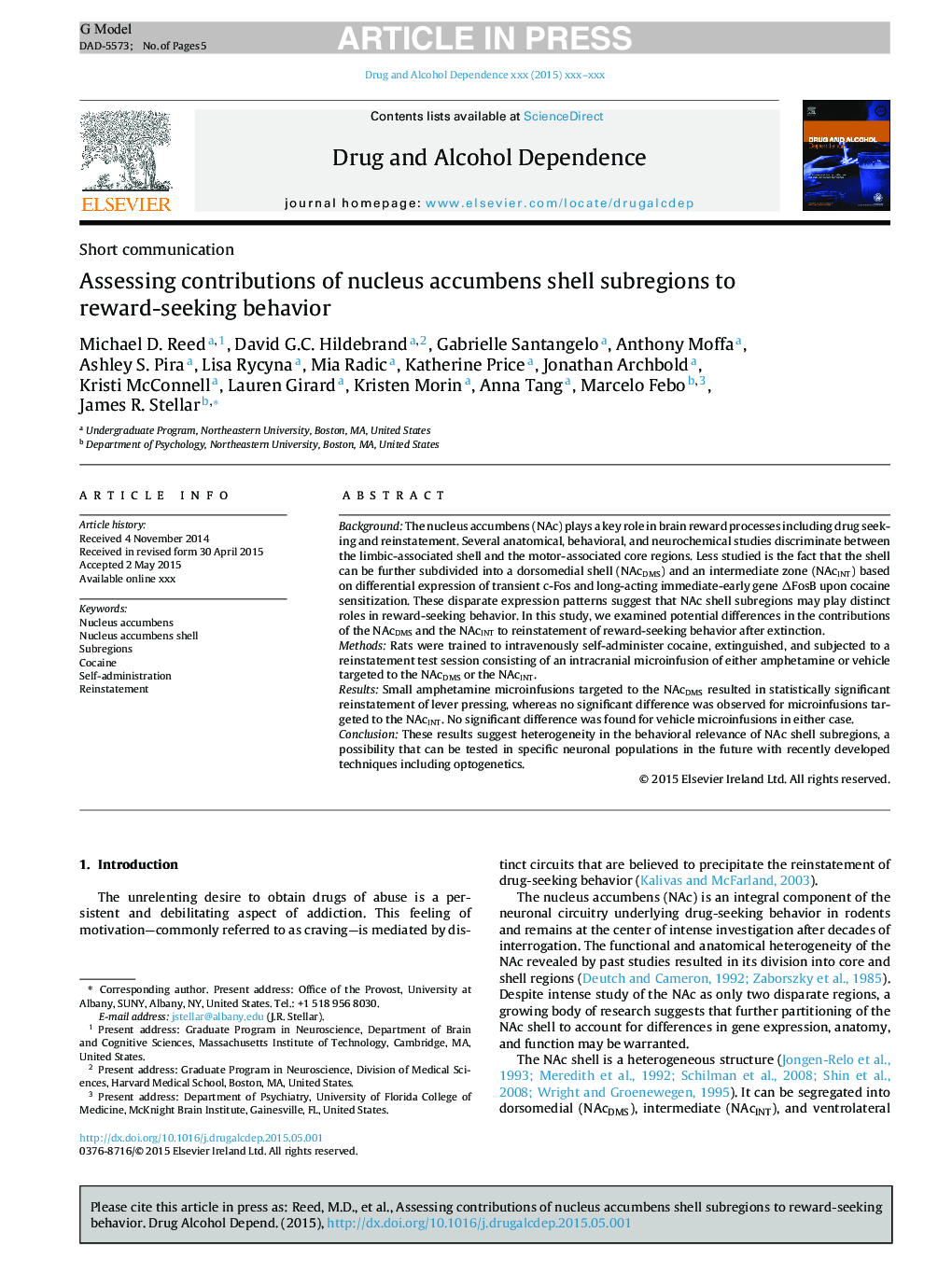 Assessing contributions of nucleus accumbens shell subregions to reward-seeking behavior