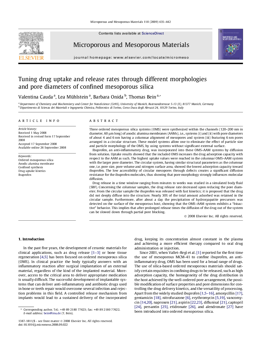 Tuning drug uptake and release rates through different morphologies and pore diameters of confined mesoporous silica