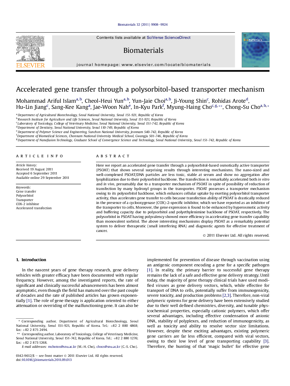 Accelerated gene transfer through a polysorbitol-based transporter mechanism