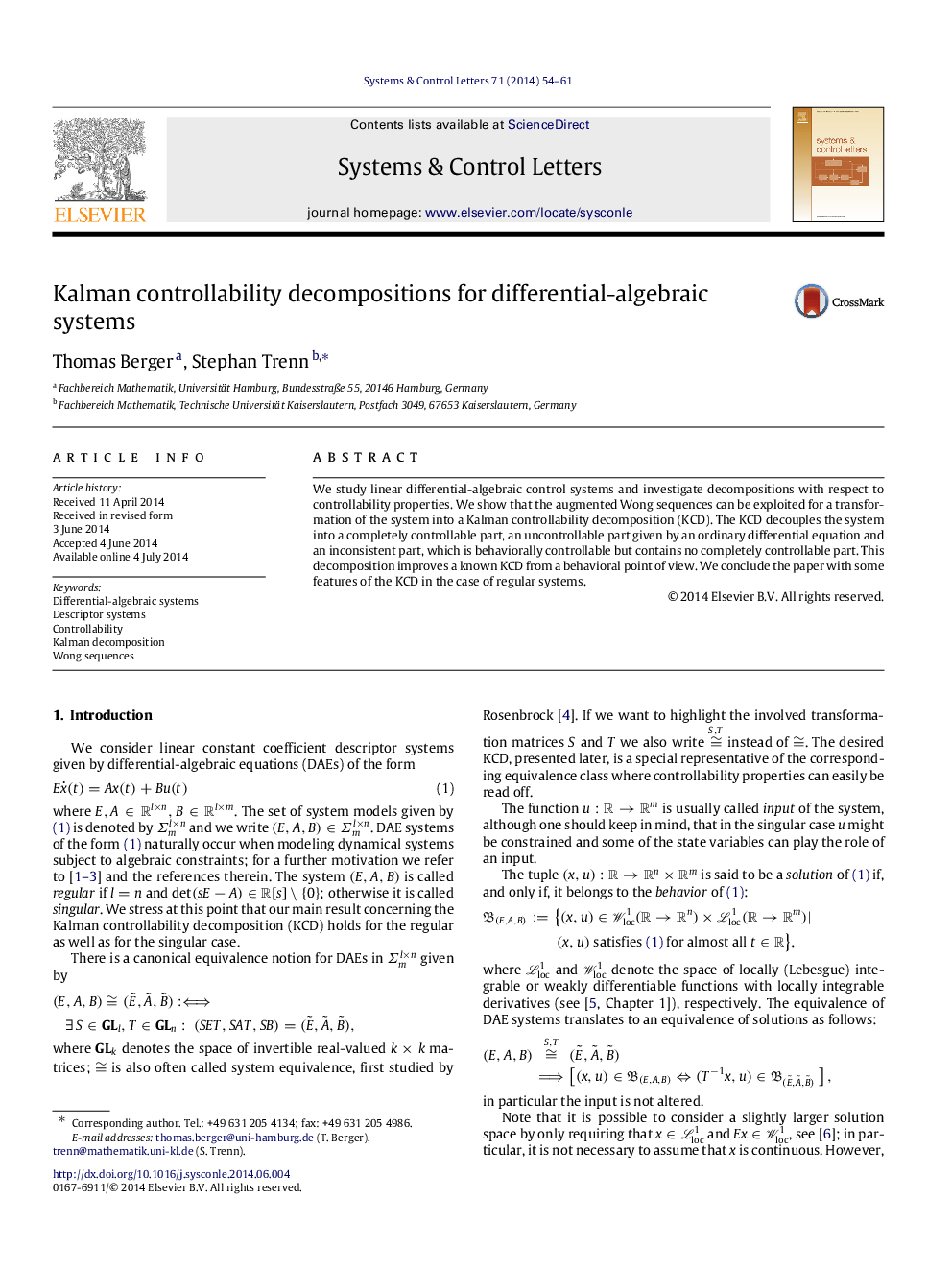 Kalman controllability decompositions for differential-algebraic systems