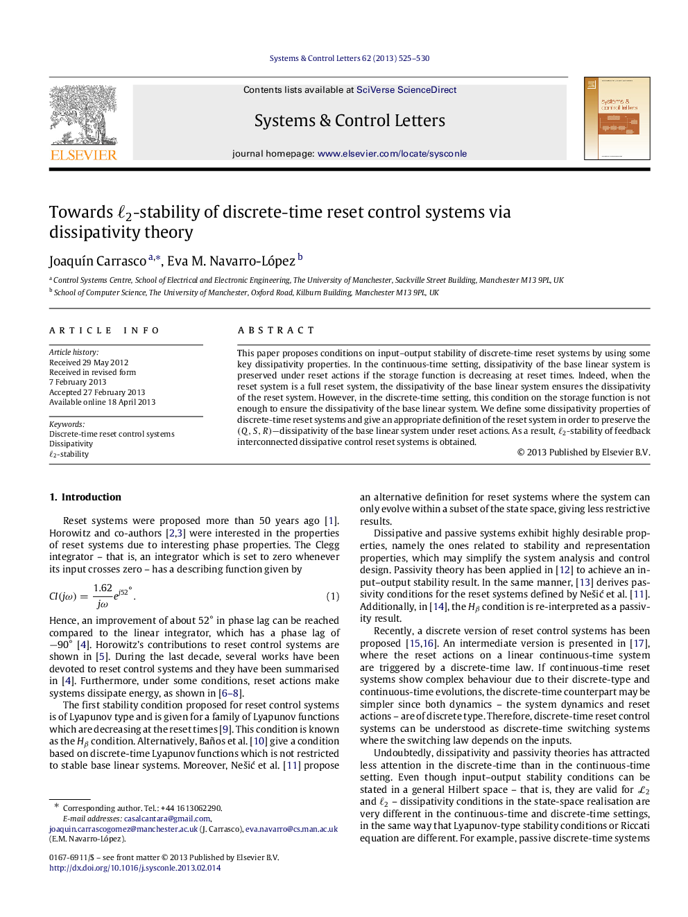 Towards ℓ2ℓ2-stability of discrete-time reset control systems via dissipativity theory