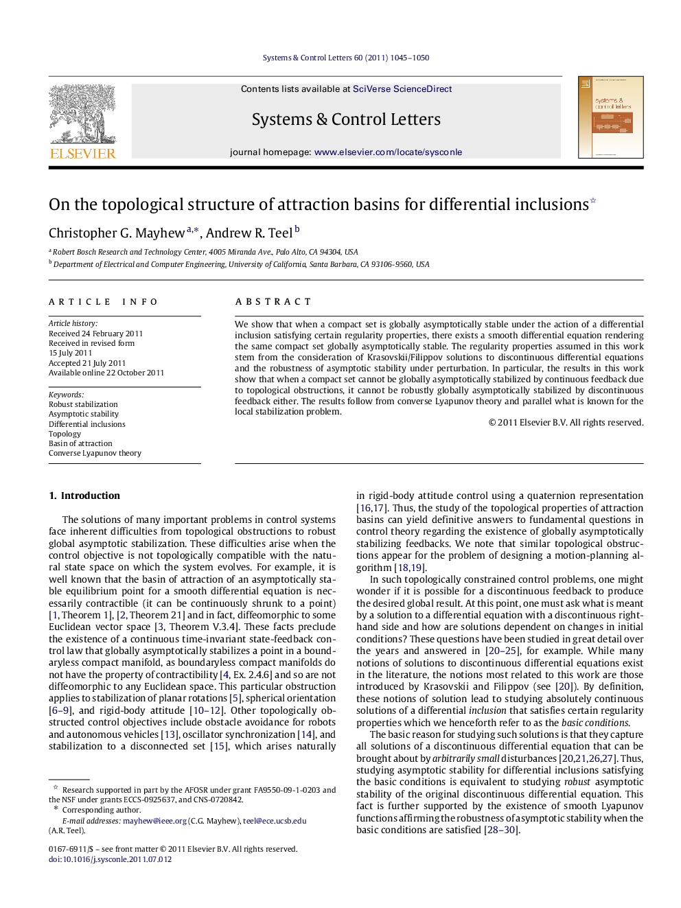 On the topological structure of attraction basins for differential inclusions 