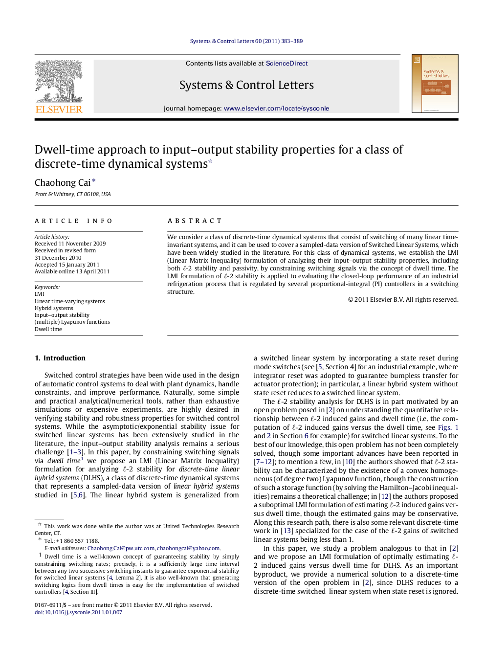 Dwell-time approach to input–output stability properties for a class of discrete-time dynamical systems 