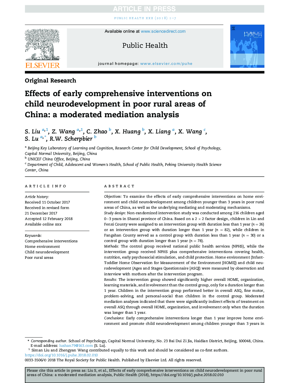 Effects of early comprehensive interventions on child neurodevelopment in poor rural areas of China: a moderated mediation analysis