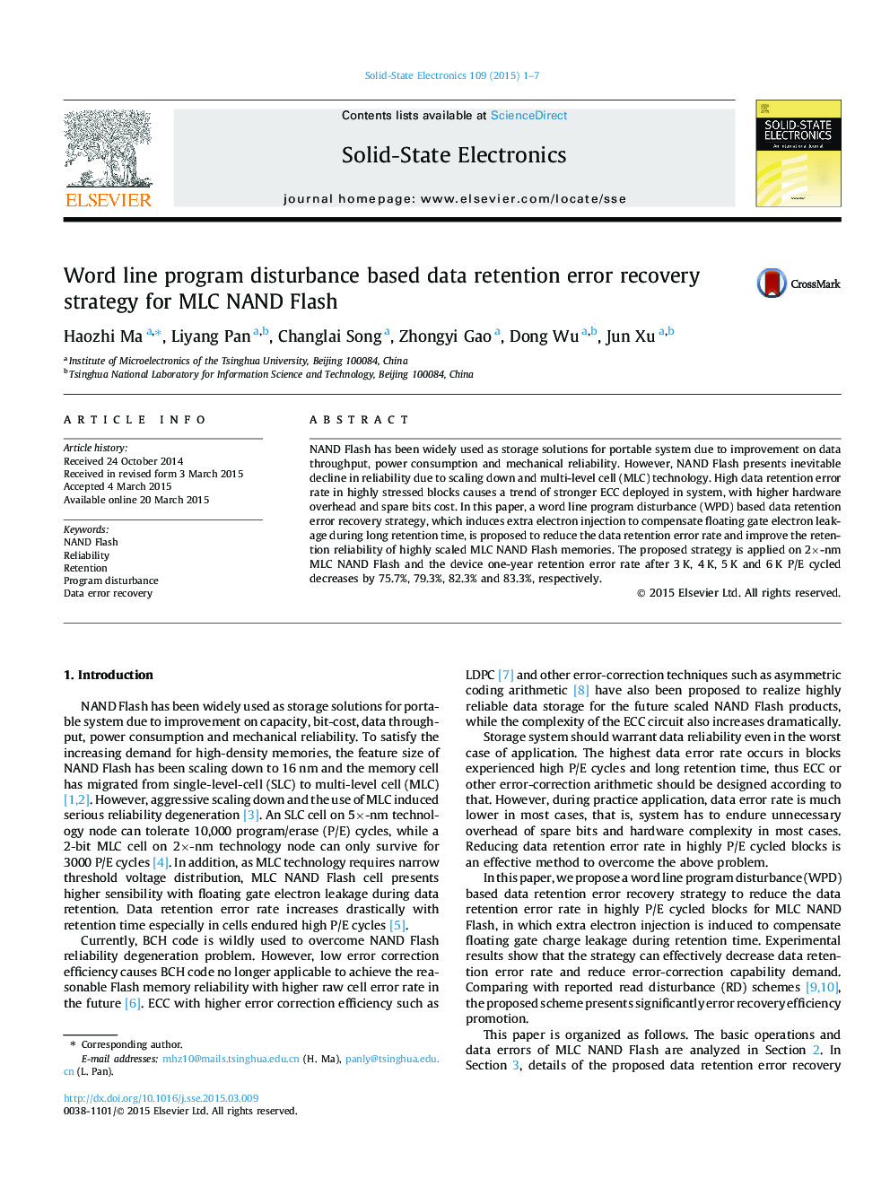 Word line program disturbance based data retention error recovery strategy for MLC NAND Flash