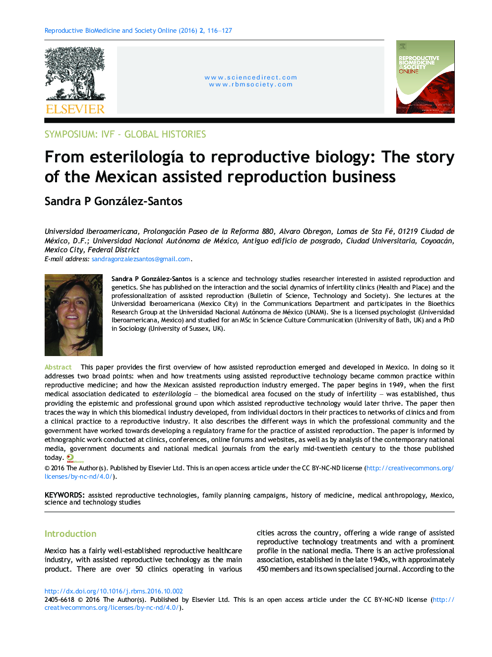 From esterilologÃ­a to reproductive biology: The story of the Mexican assisted reproduction business