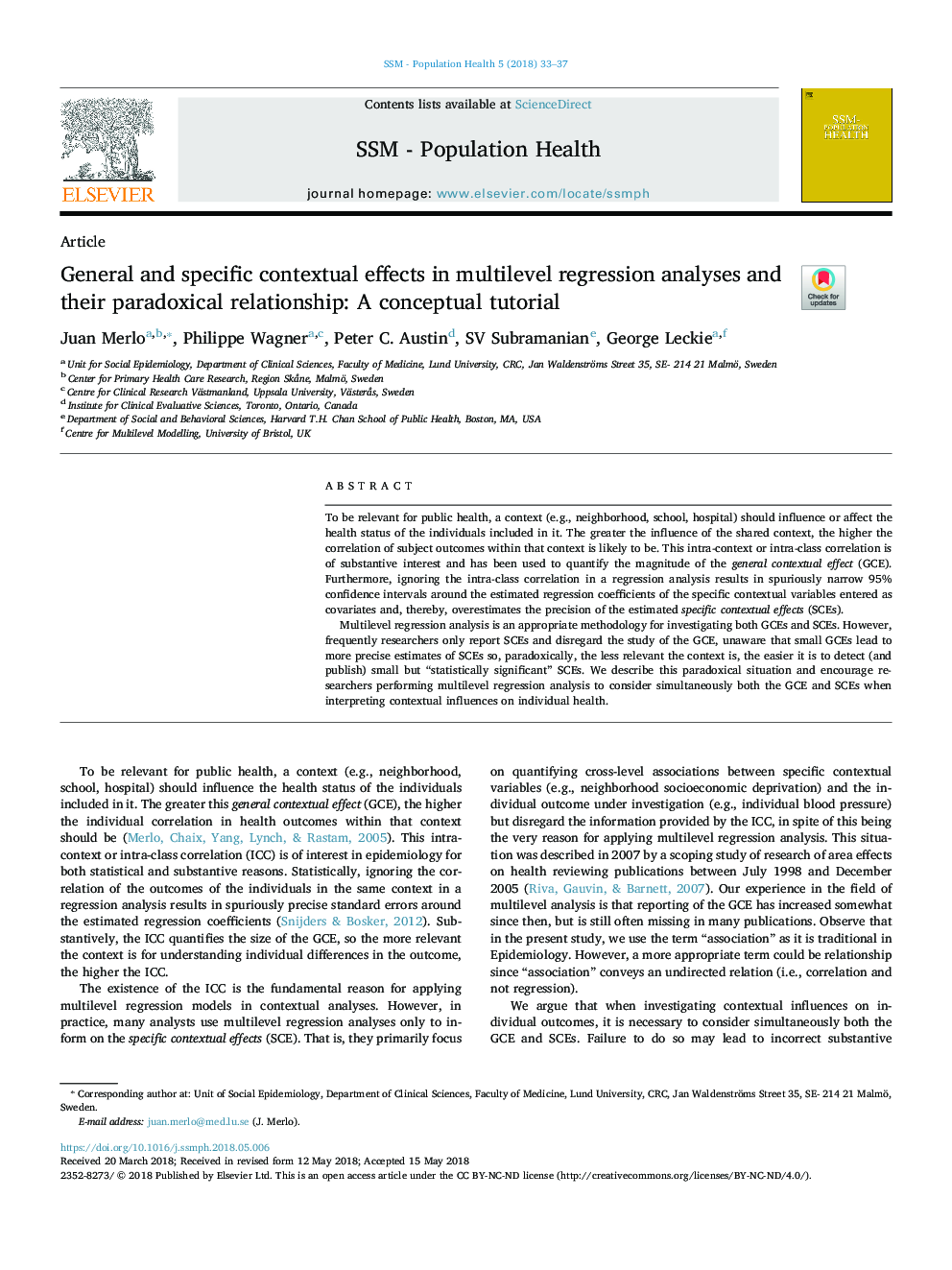 General and specific contextual effects in multilevel regression analyses and their paradoxical relationship: A conceptual tutorial