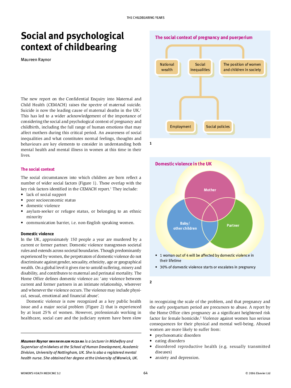 Social and psychological context of childbearing