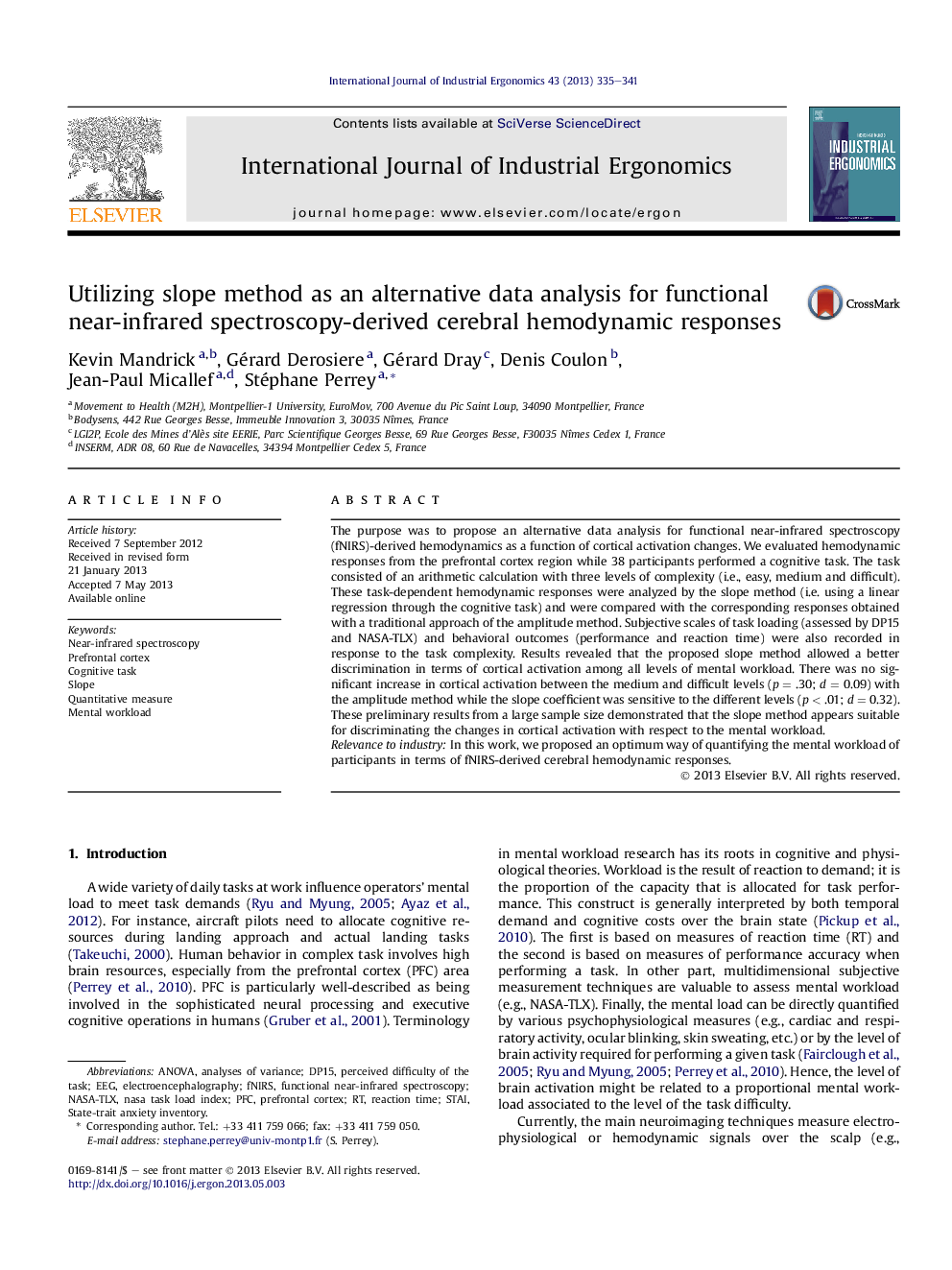 Utilizing slope method as an alternative data analysis for functional near-infrared spectroscopy-derived cerebral hemodynamic responses