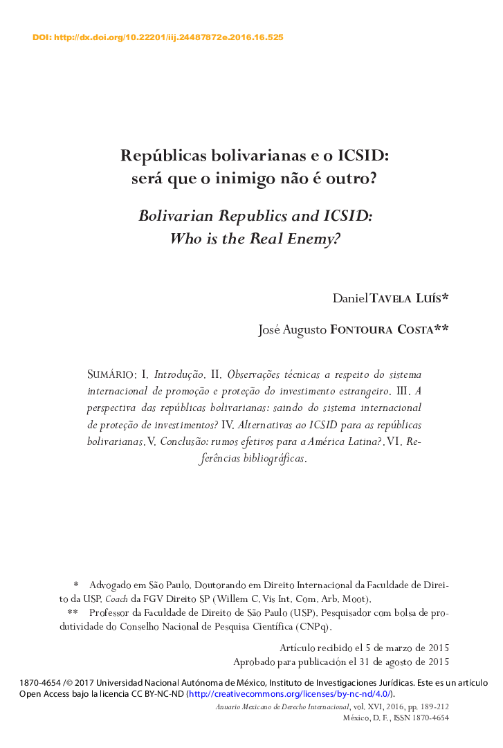 Repúblicas bolivarianas e o ICSID: será que o inimigo nÃ£o é outro?