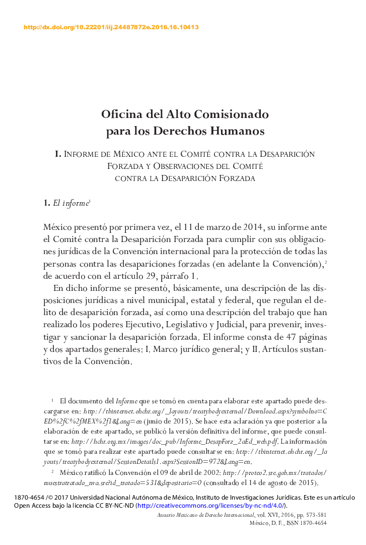 Oficina del Alto Comisionado para los Derechos Humanos