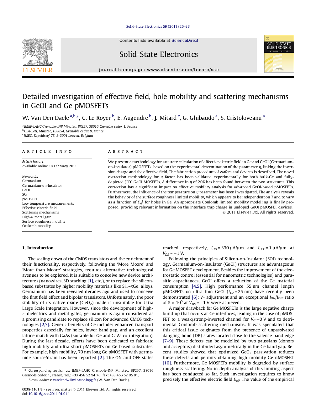 Detailed investigation of effective field, hole mobility and scattering mechanisms in GeOI and Ge pMOSFETs