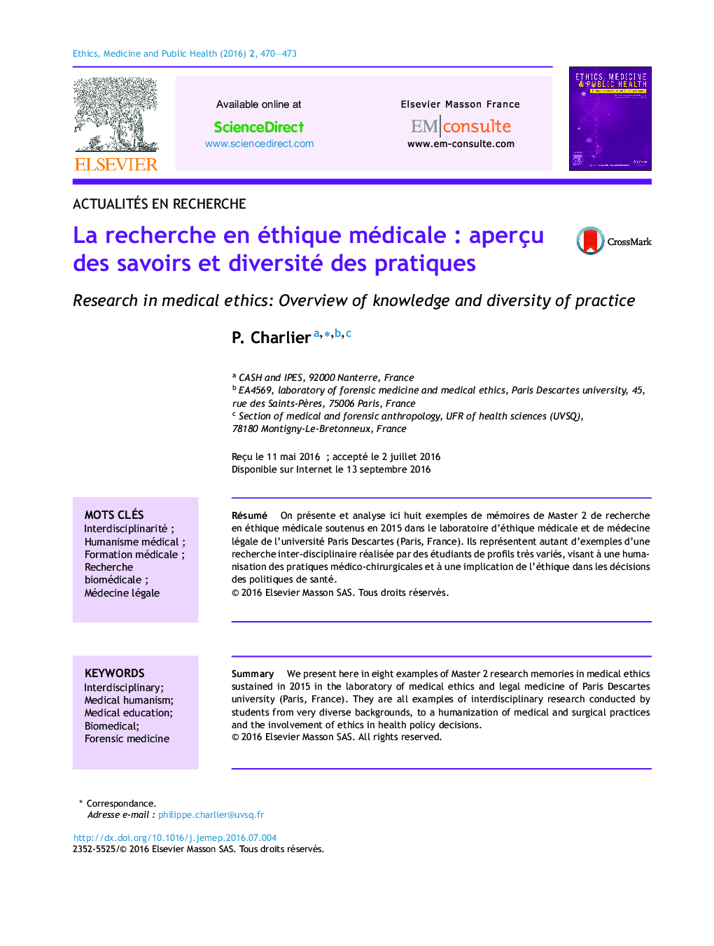 La recherche en éthique médicaleÂ : aperçu des savoirs et diversité des pratiques