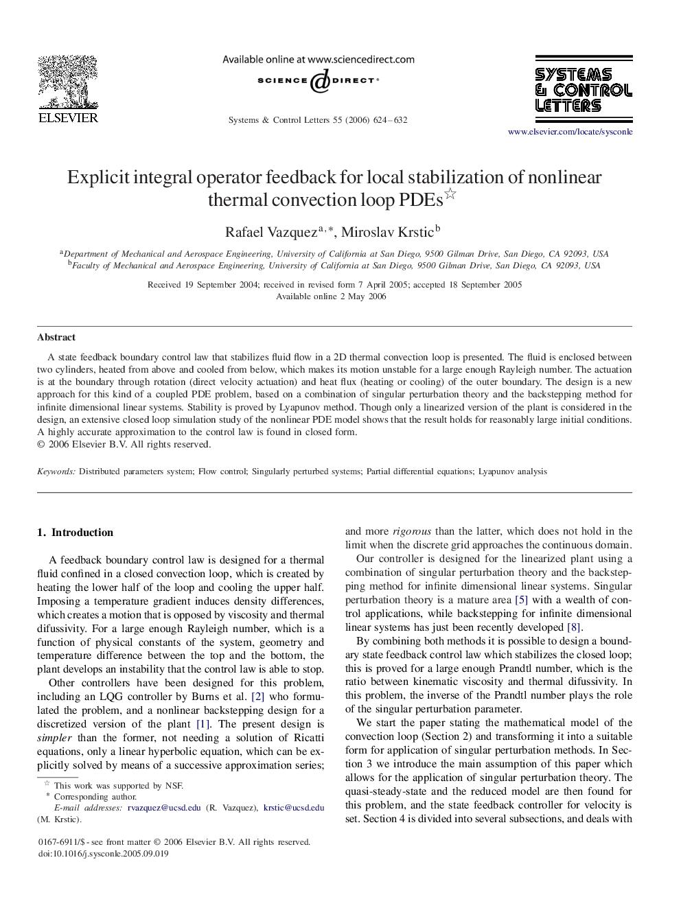 Explicit integral operator feedback for local stabilization of nonlinear thermal convection loop PDEs 