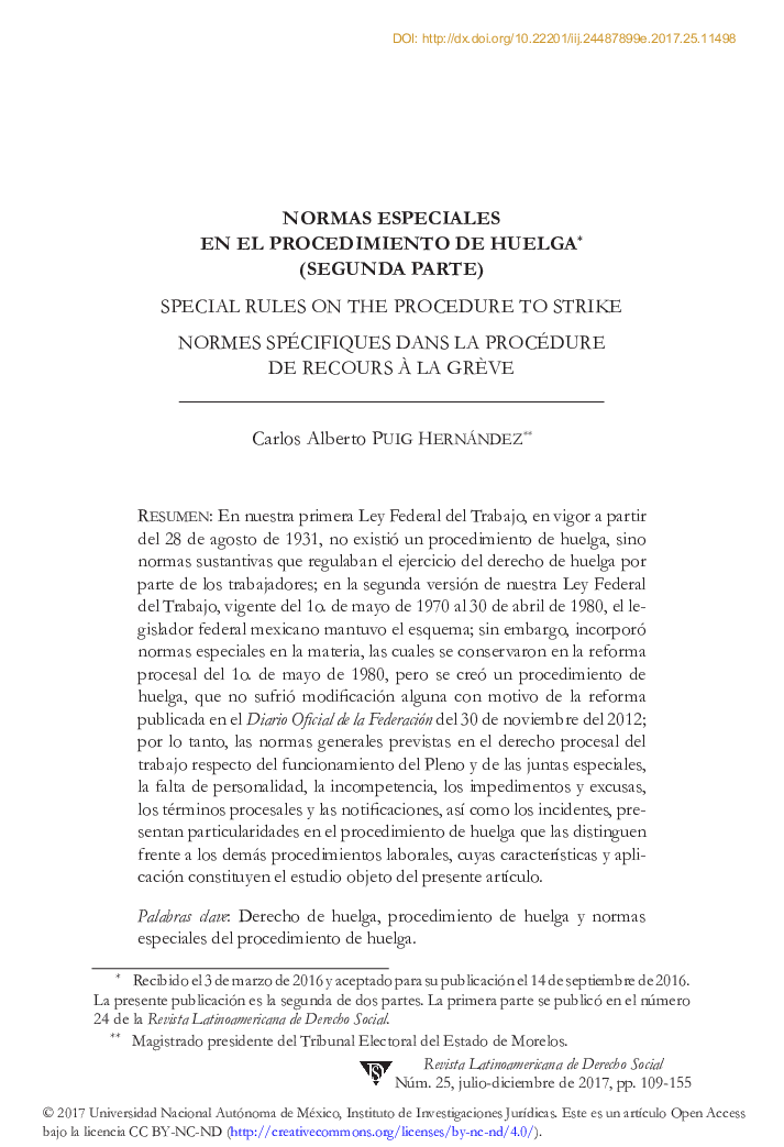 Normas especiales en el procedimiento de huelga (Segunda Parte)*