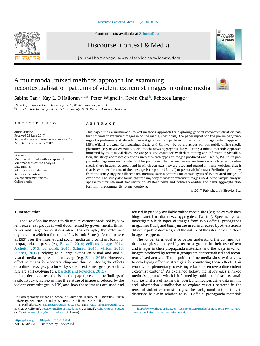 A multimodal mixed methods approach for examining recontextualisation patterns of violent extremist images in online media