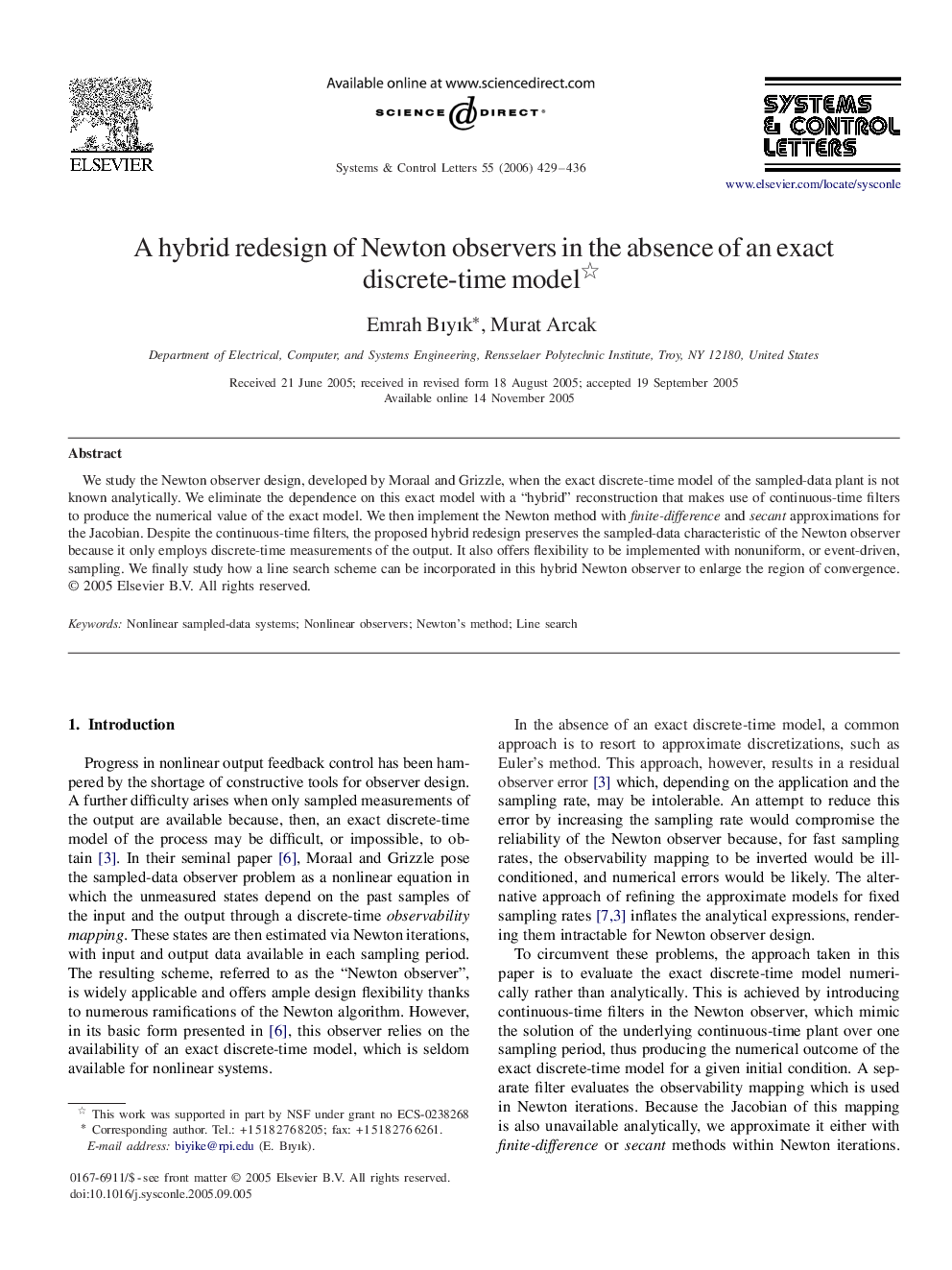 A hybrid redesign of Newton observers in the absence of an exact discrete-time model