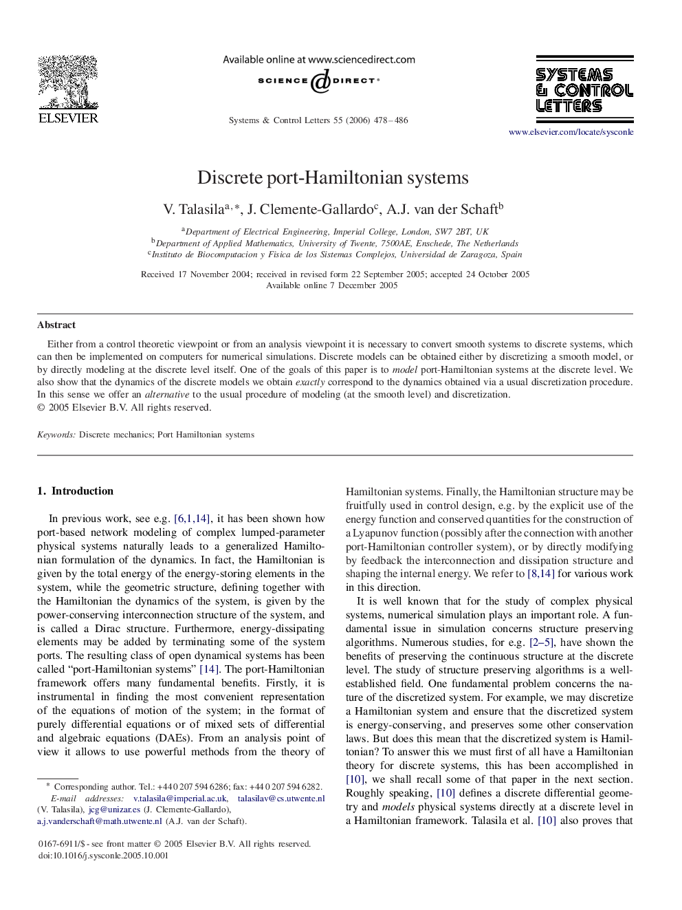 Discrete port-Hamiltonian systems