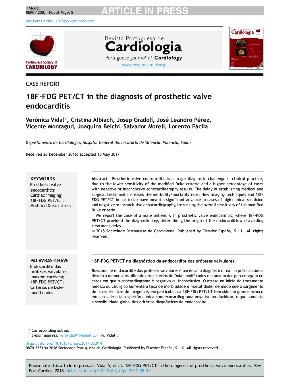 18F-FDG PET/CT in the diagnosis of prosthetic valve endocarditis