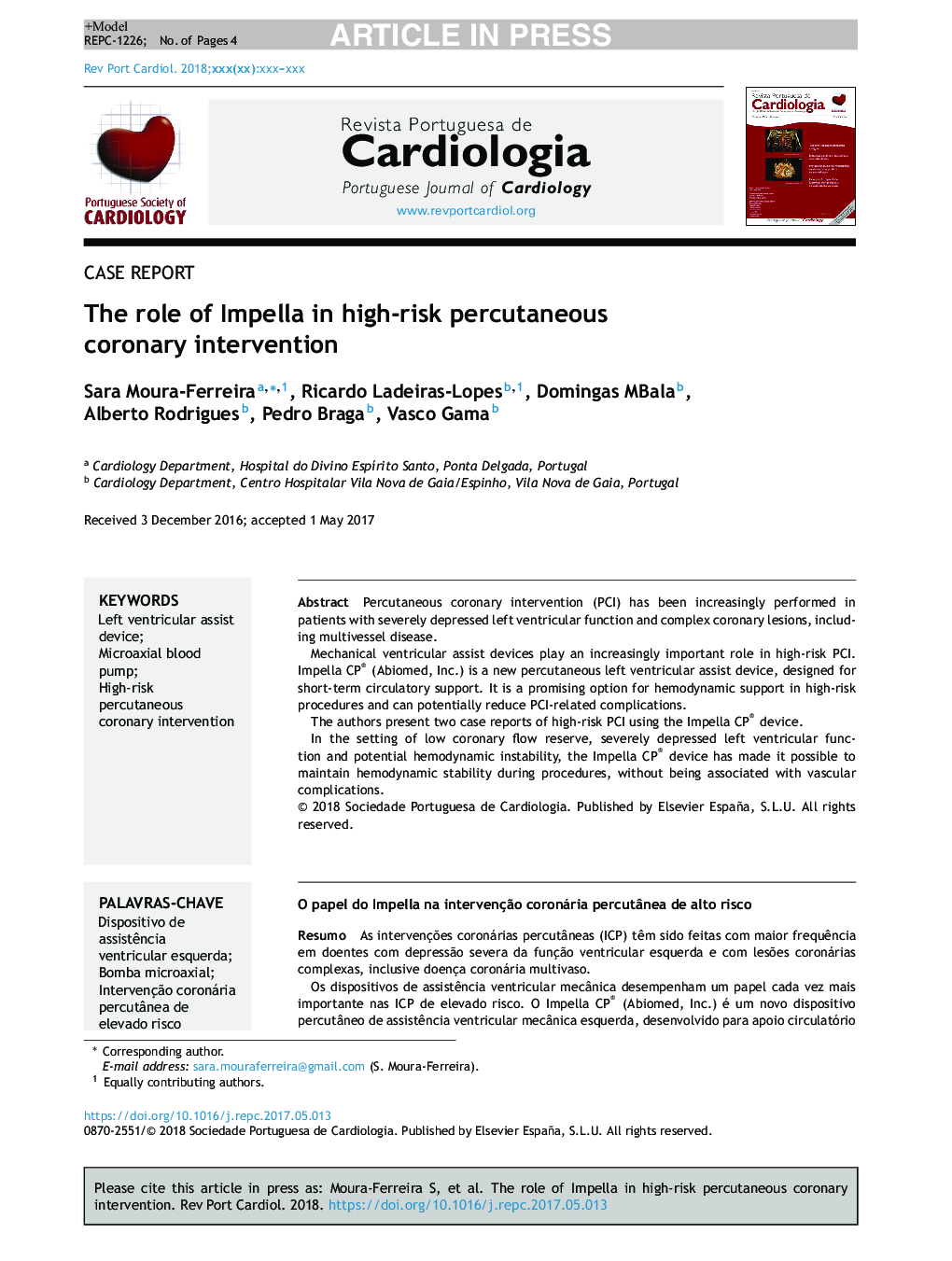 The role of Impella in high-risk percutaneous coronary intervention