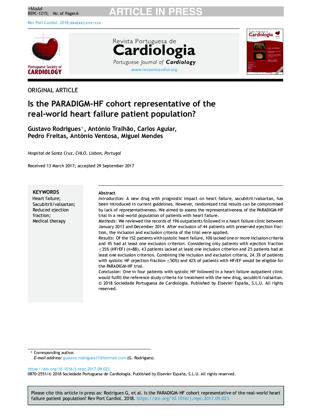 Is the PARADIGM-HF cohort representative of the real-world heart failure patient population?