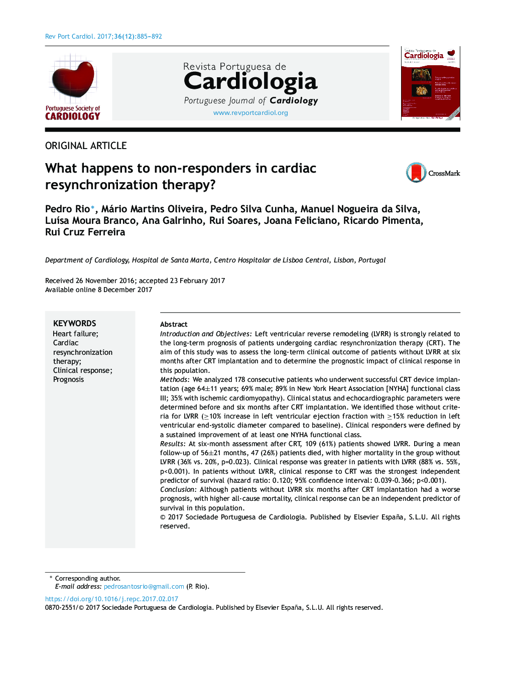 What happens to non-responders in cardiac resynchronization therapy?