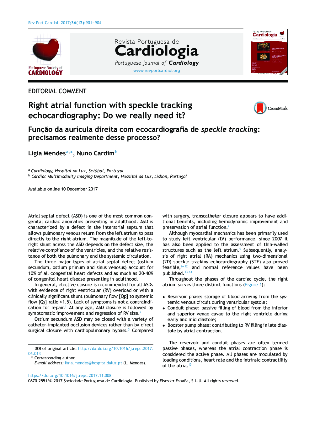 Right atrial function with speckle tracking echocardiography: Do we really need it?