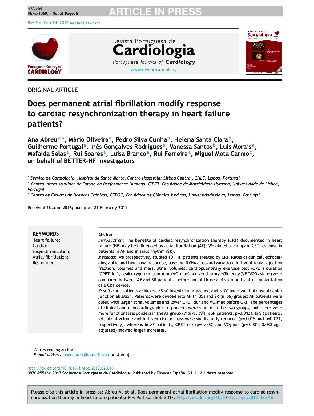 Does permanent atrial fibrillation modify response to cardiac resynchronization therapy in heart failure patients?