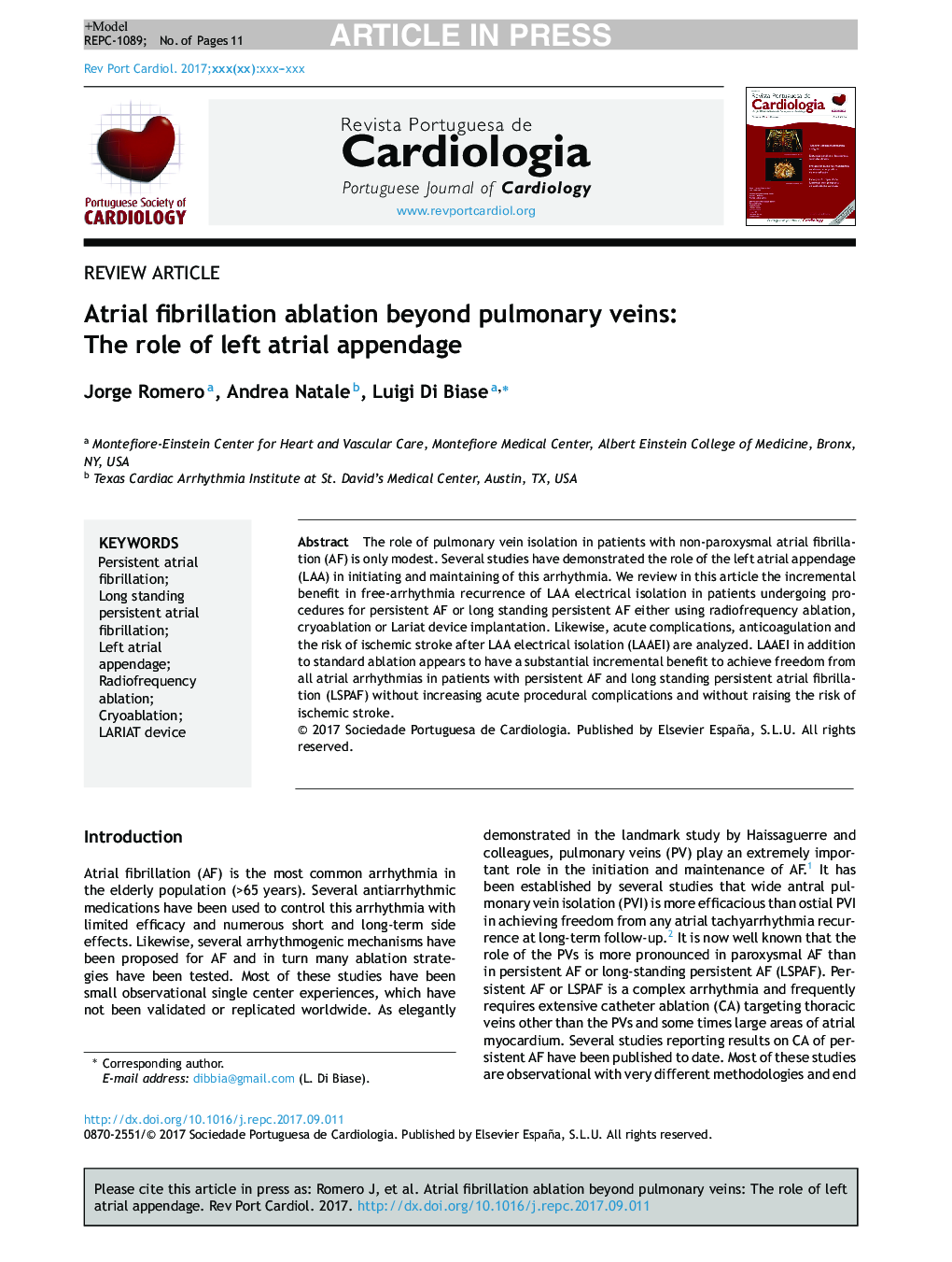 Atrial fibrillation ablation beyond pulmonary veins: The role of left atrial appendage