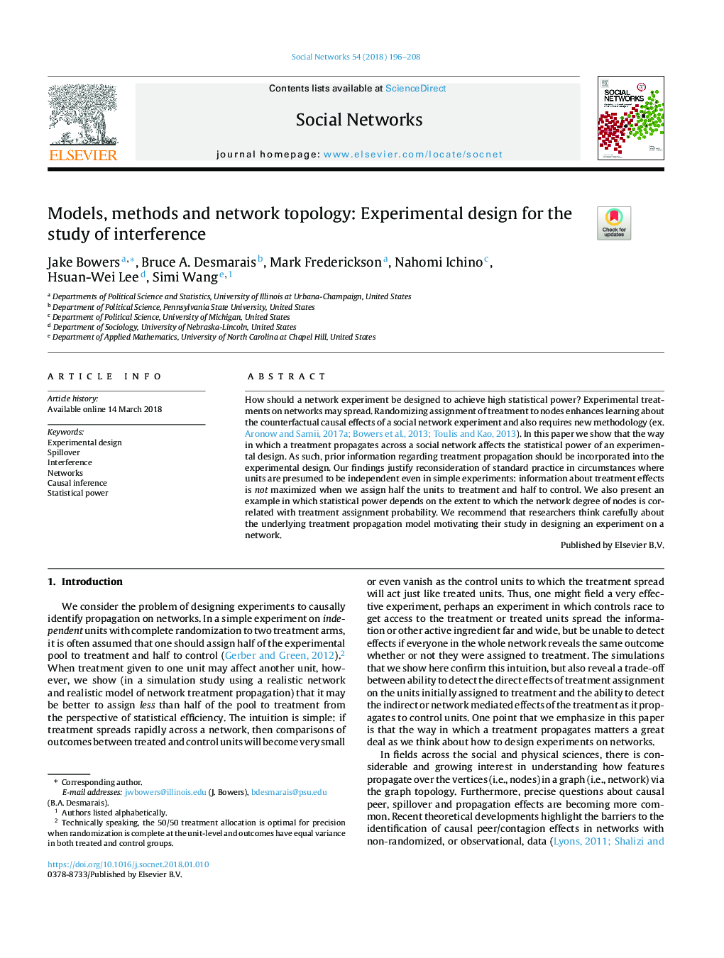 Models, methods and network topology: Experimental design for the study of interference