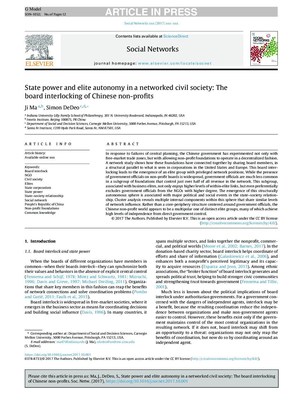 State power and elite autonomy in a networked civil society: The board interlocking of Chinese non-profits