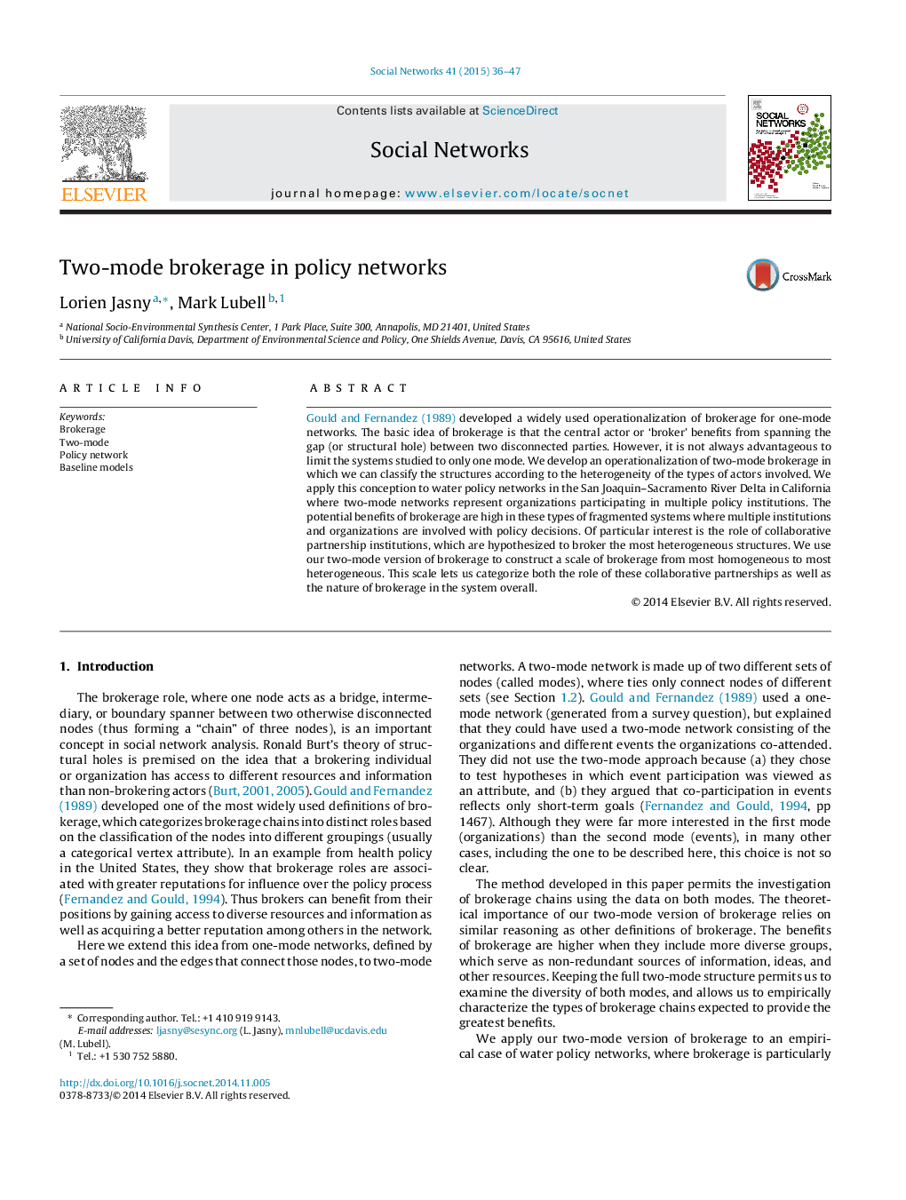 Two-mode brokerage in policy networks