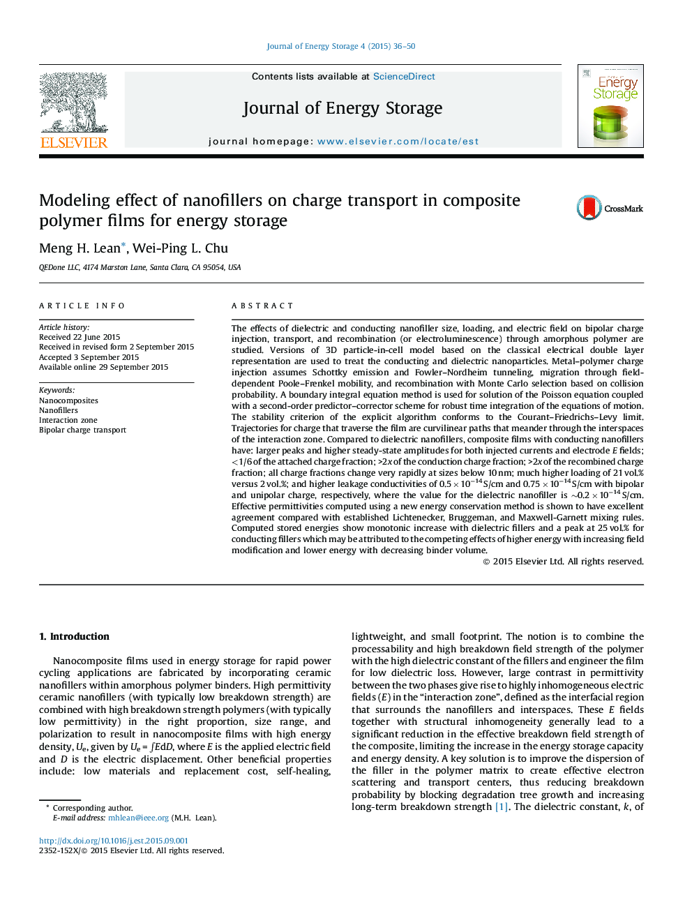 Modeling effect of nanofillers on charge transport in composite polymer films for energy storage