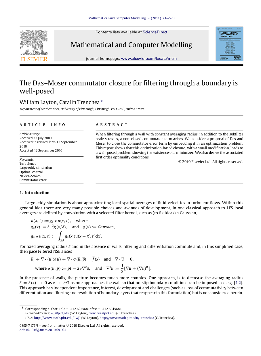 The Das-Moser commutator closure for filtering through a boundary is well-posed