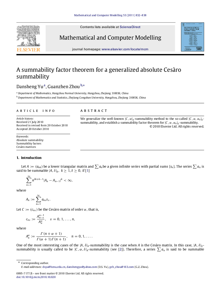 A summability factor theorem for a generalized absolute CesÃ ro summability