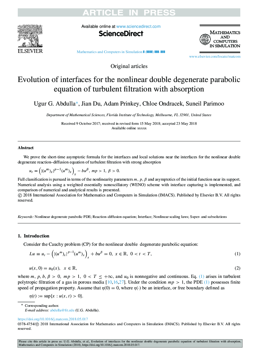 Evolution of interfaces for the nonlinear double degenerate parabolic equation of turbulent filtration with absorption