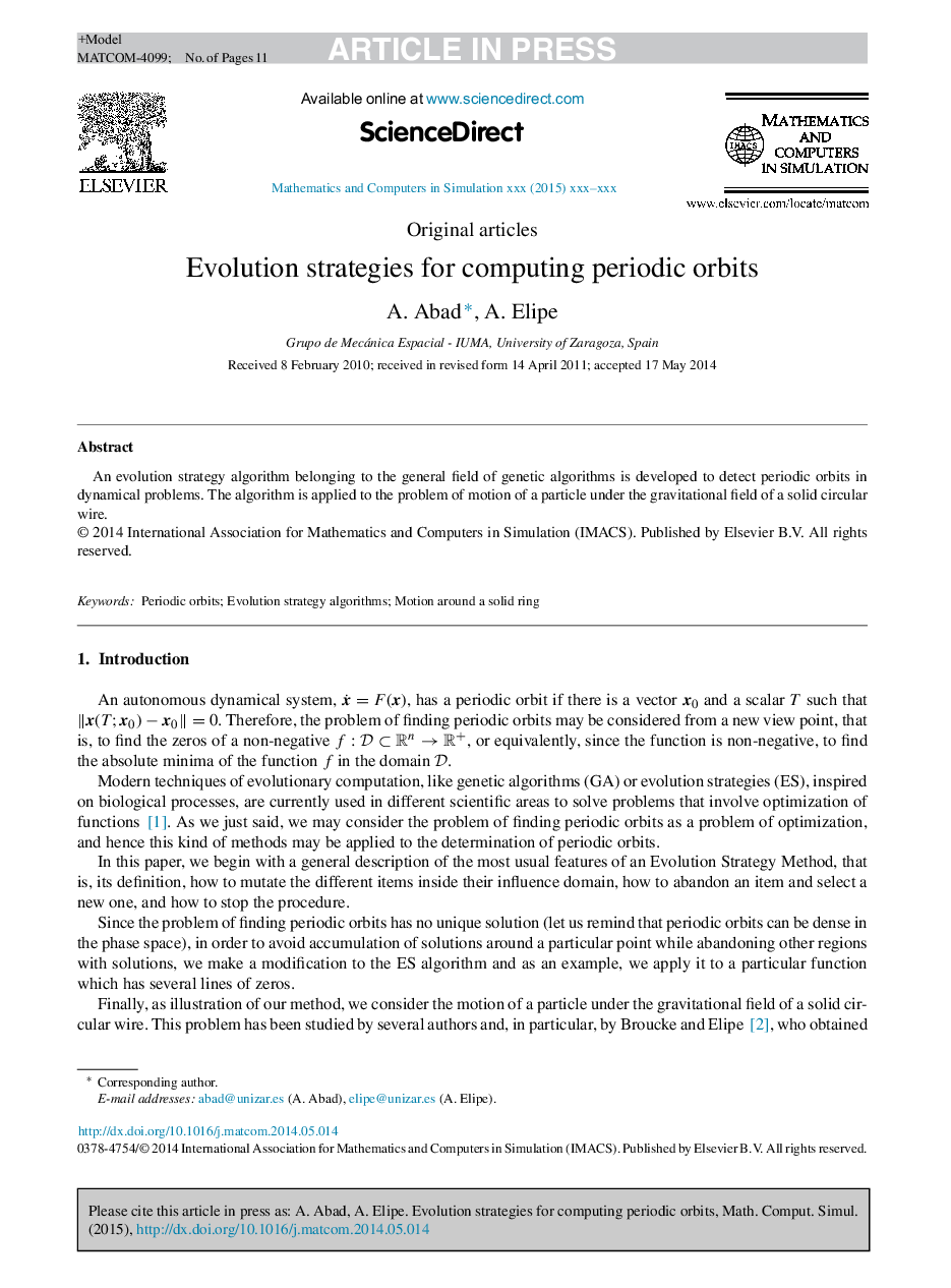 Evolution strategies for computing periodic orbits