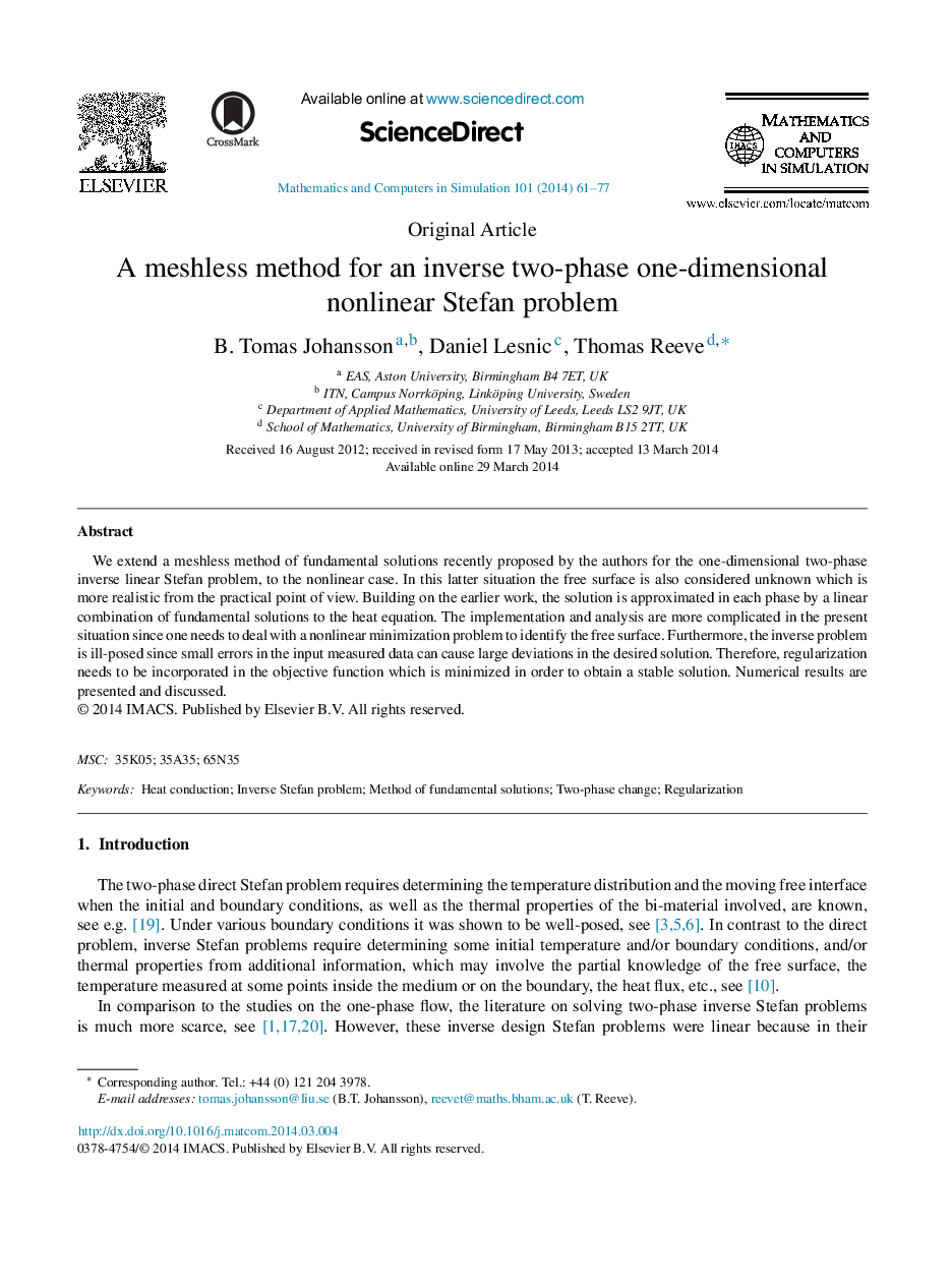 A meshless method for an inverse two-phase one-dimensional nonlinear Stefan problem