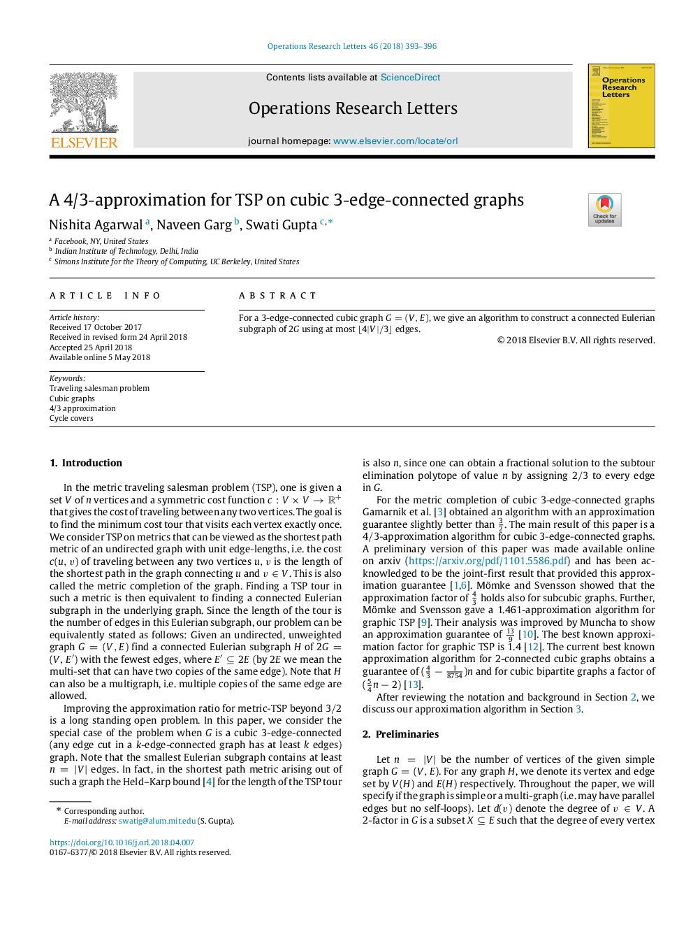 A 4/3-approximation for TSP on cubic 3-edge-connected graphs