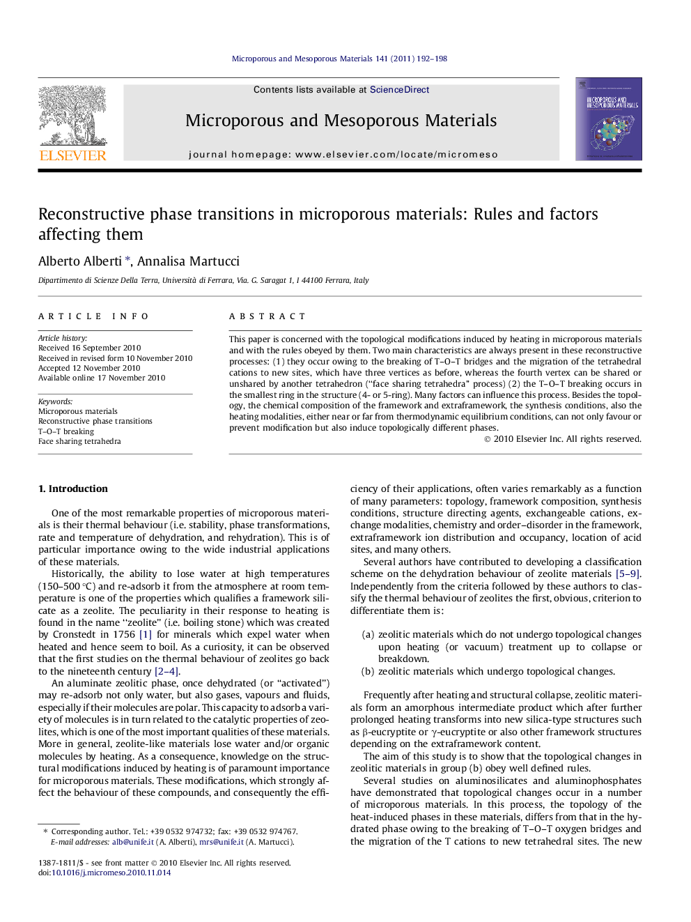 Reconstructive phase transitions in microporous materials: Rules and factors affecting them