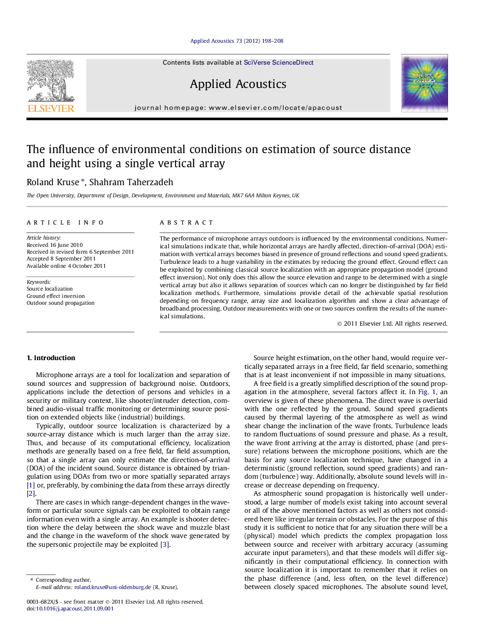 The influence of environmental conditions on estimation of source distance and height using a single vertical array