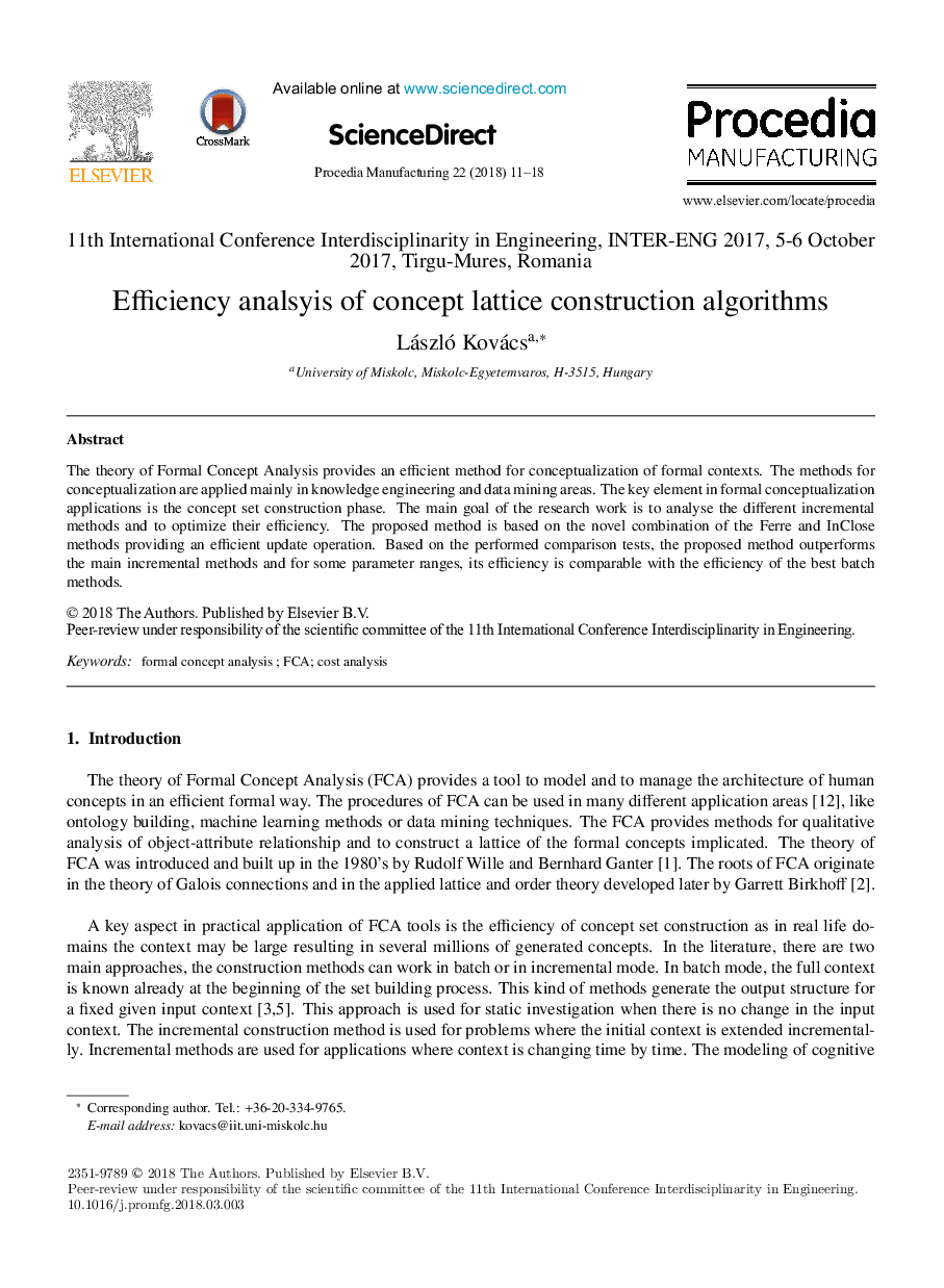 Efficiency analsyis of concept lattice construction algorithms