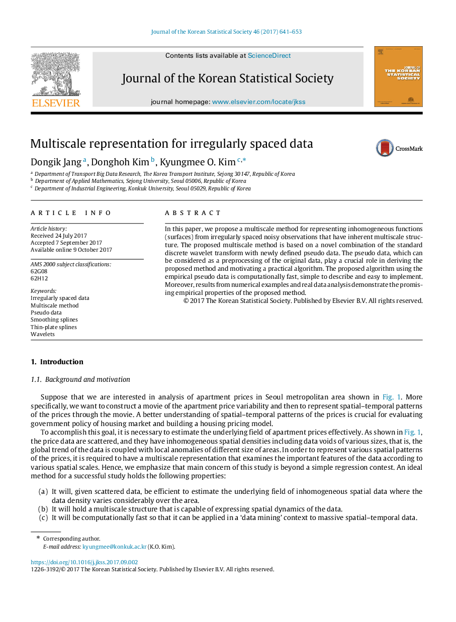 Multiscale representation for irregularly spaced data