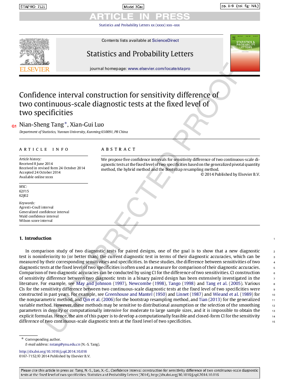Confidence interval construction for sensitivity difference of two continuous-scale diagnostic tests at the fixed level of two specificities